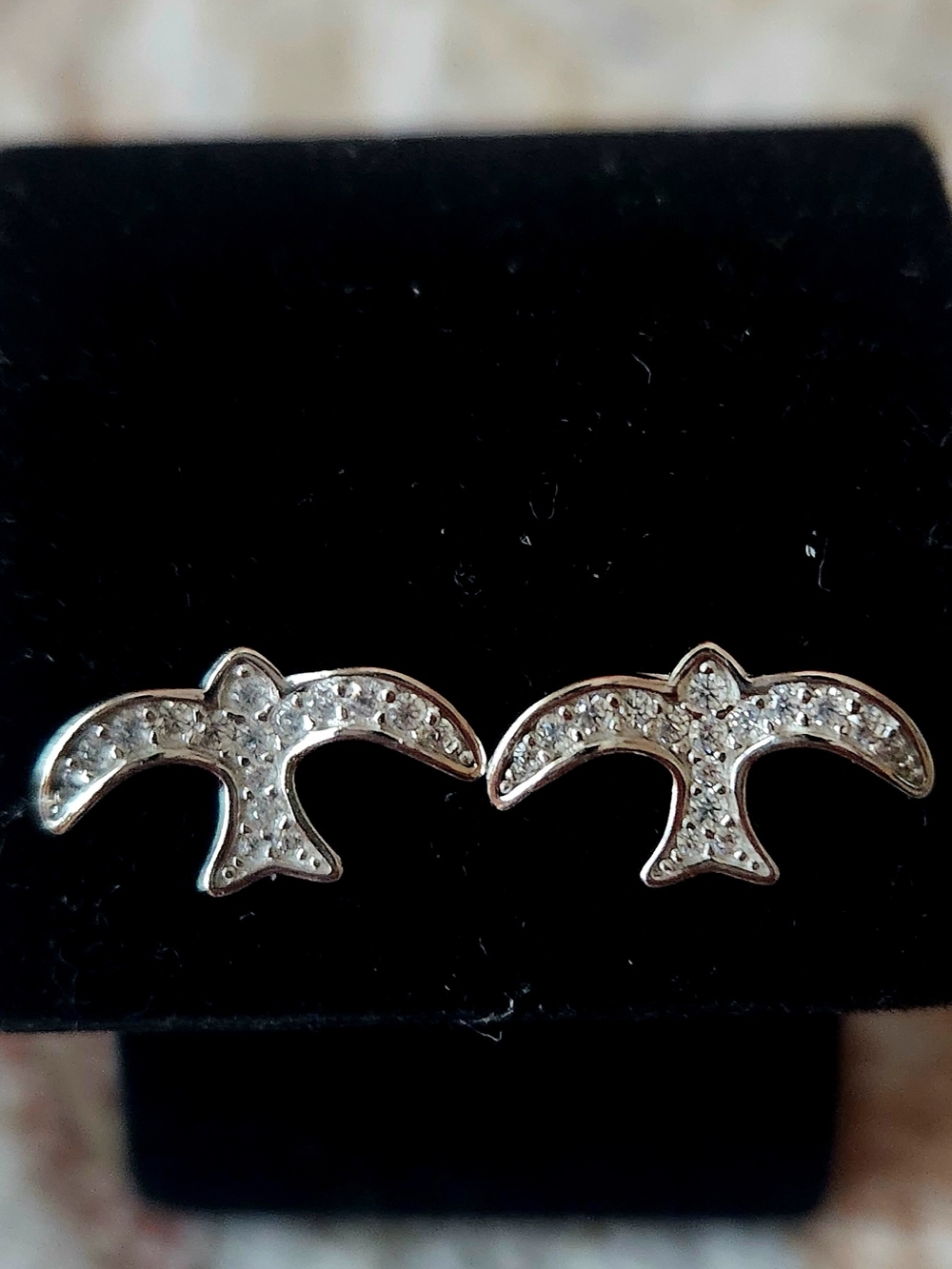 Tocara Crystal Pavé Seagull Stud Earrings - Silver Tone